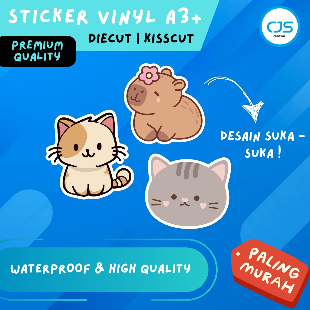 

Print Cutting Sticker Vinyl Desain Suka - Suka! | Vinyl Quantac A3+