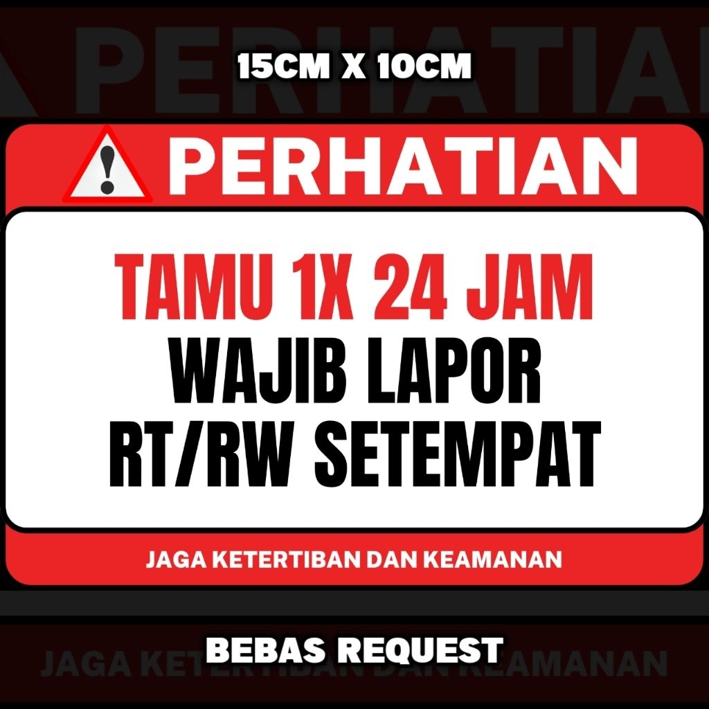 stiker tamu wajib lapor