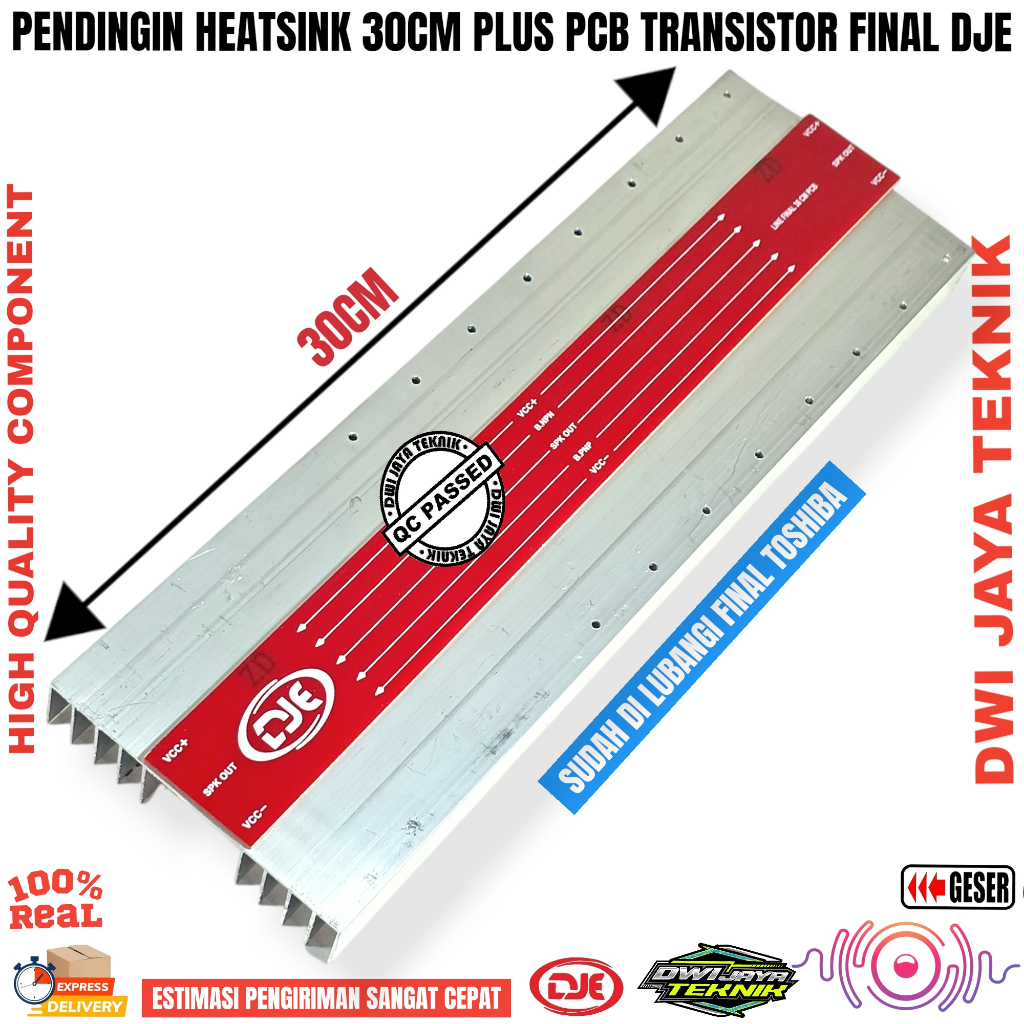 Pendingin Heatsink 30CM Plus PCB Transistor Final DJE