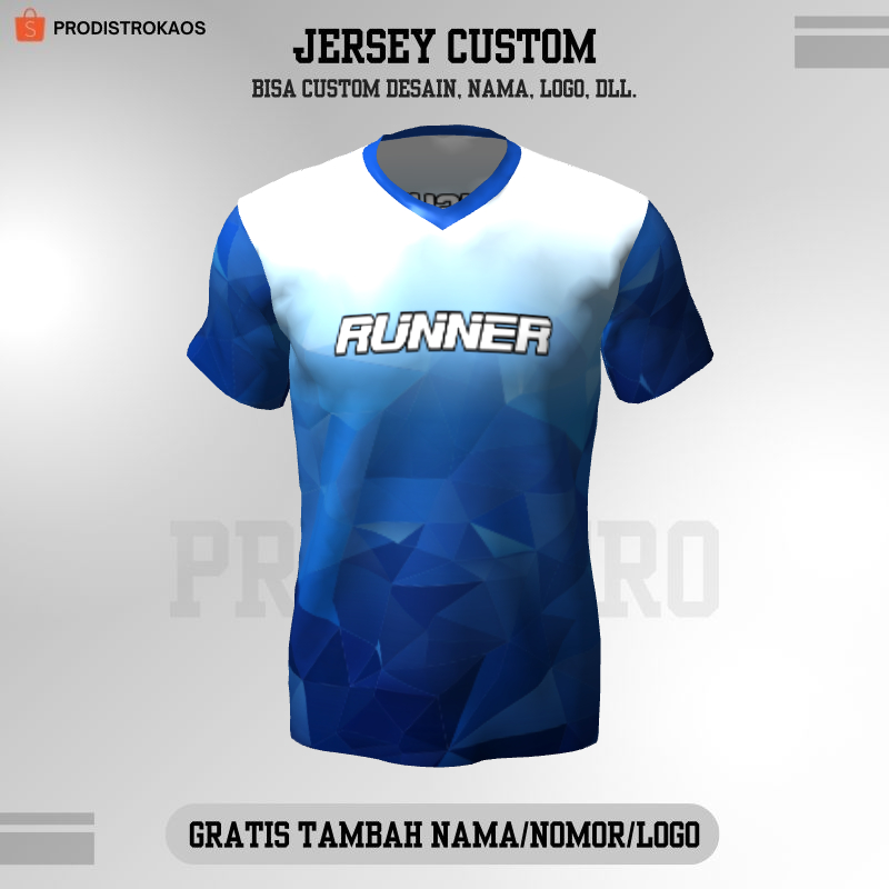Kaos Jersey Lari Biru Motif Abstrak 38 - Jersey Fun Run