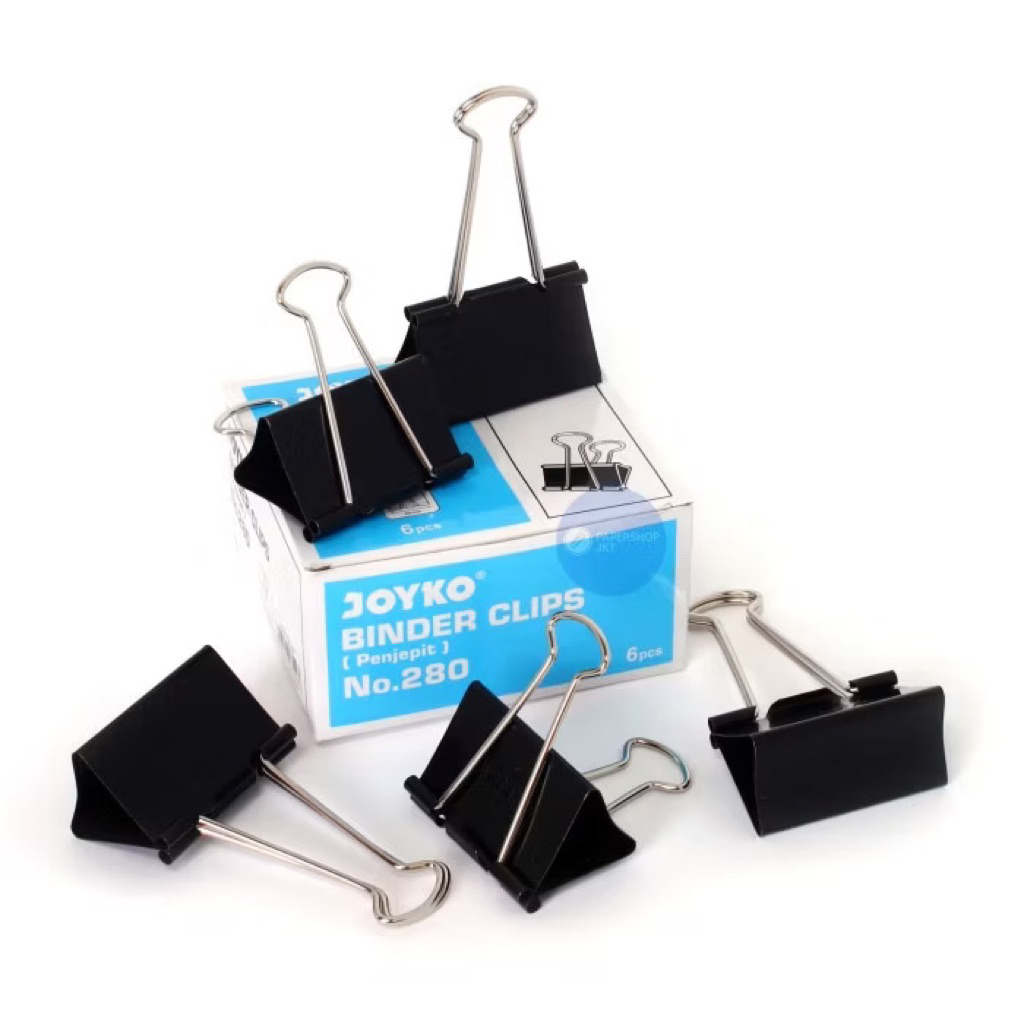 

JOYKO - Binder Clip 280 Klip Kertas - Pack | Binder Clip | Klip Penjepit Kertas Joyko No.280 | 6pcs/kotak