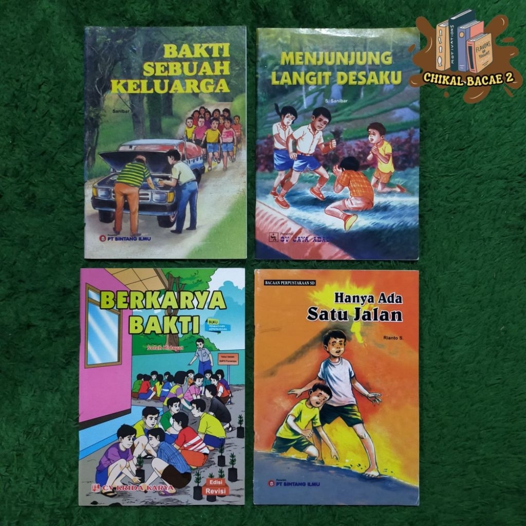 ORIGINAL BUKU CERITA ANAK DAN CERPEN BAKTI SEBUAH KELUARGA MENJUNJUNG LANGIT DESAKU BERKARYA BAKTI H