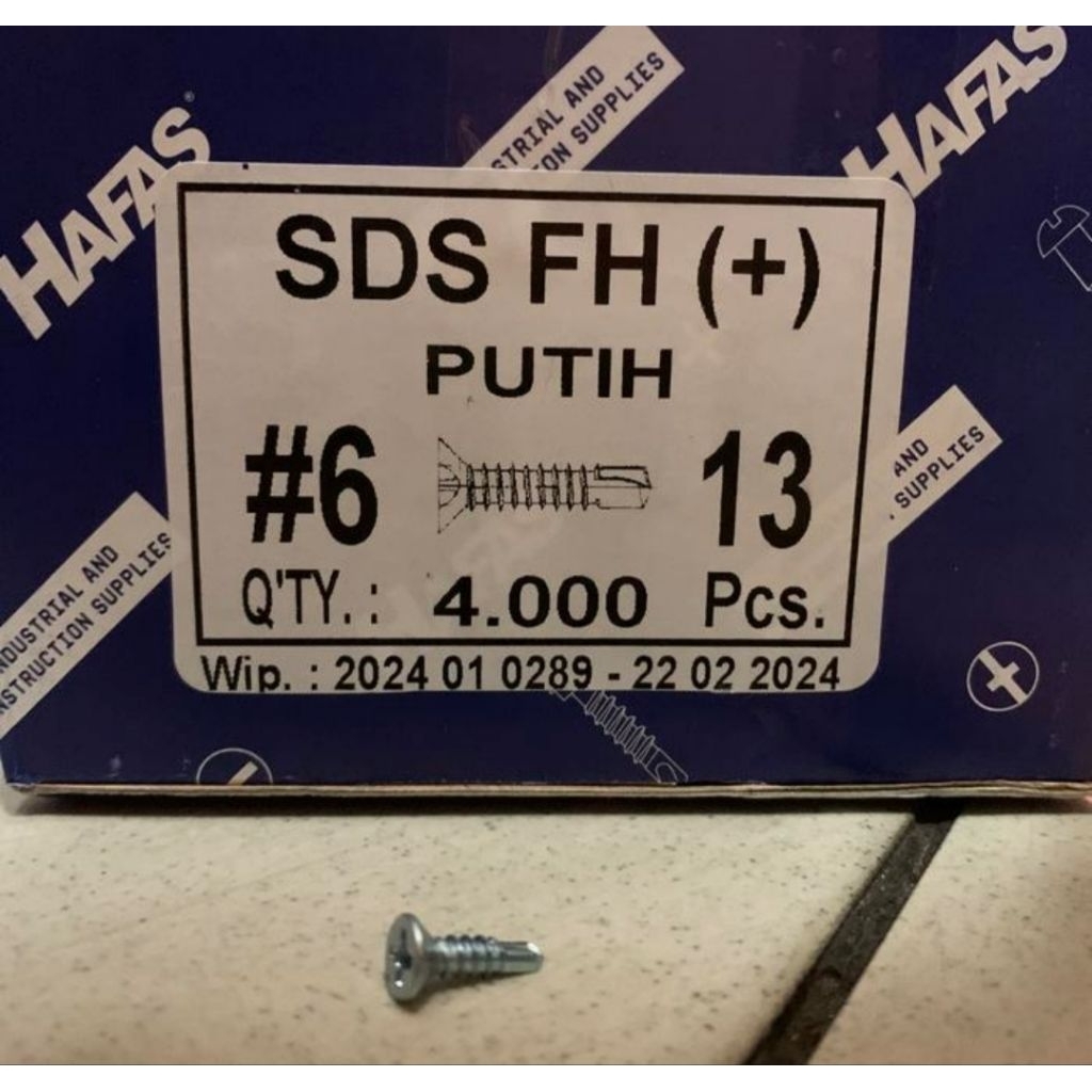 Skrup SDS 6 x 13 mm Baut Roofing