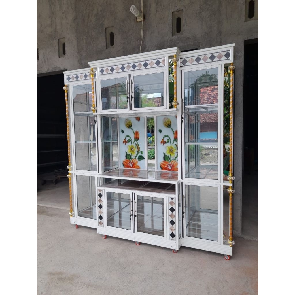 BUFET TV ALUMINIUM | BUFET SULTAN | LEMARI PAJANGAN TV ALUMINIUM