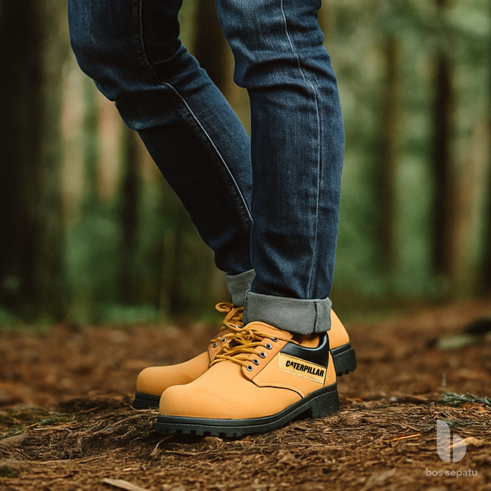 DISKON SEPATU SAFETY BOOTS PRIA CATERPILLAR HIGH QUALITY - SEPATU BOOTS SBY TINGGI - SEPATU SAFETY