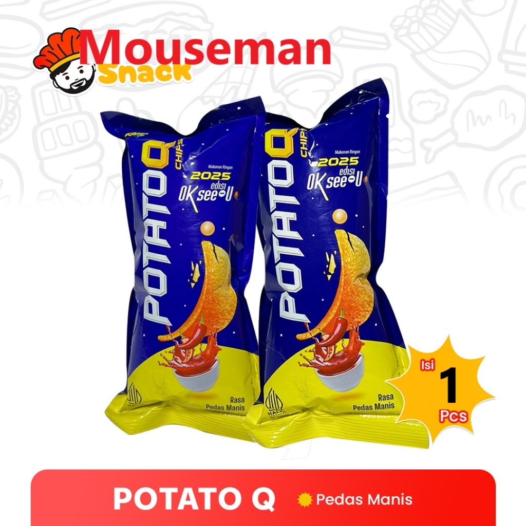 

POTATO Q CHIPS Kikoya Snack Makanan Ringan 2020 edisi OK see-U Kentang Rasa PEDAS MANIS Sweet Spicy Flavour 22gr