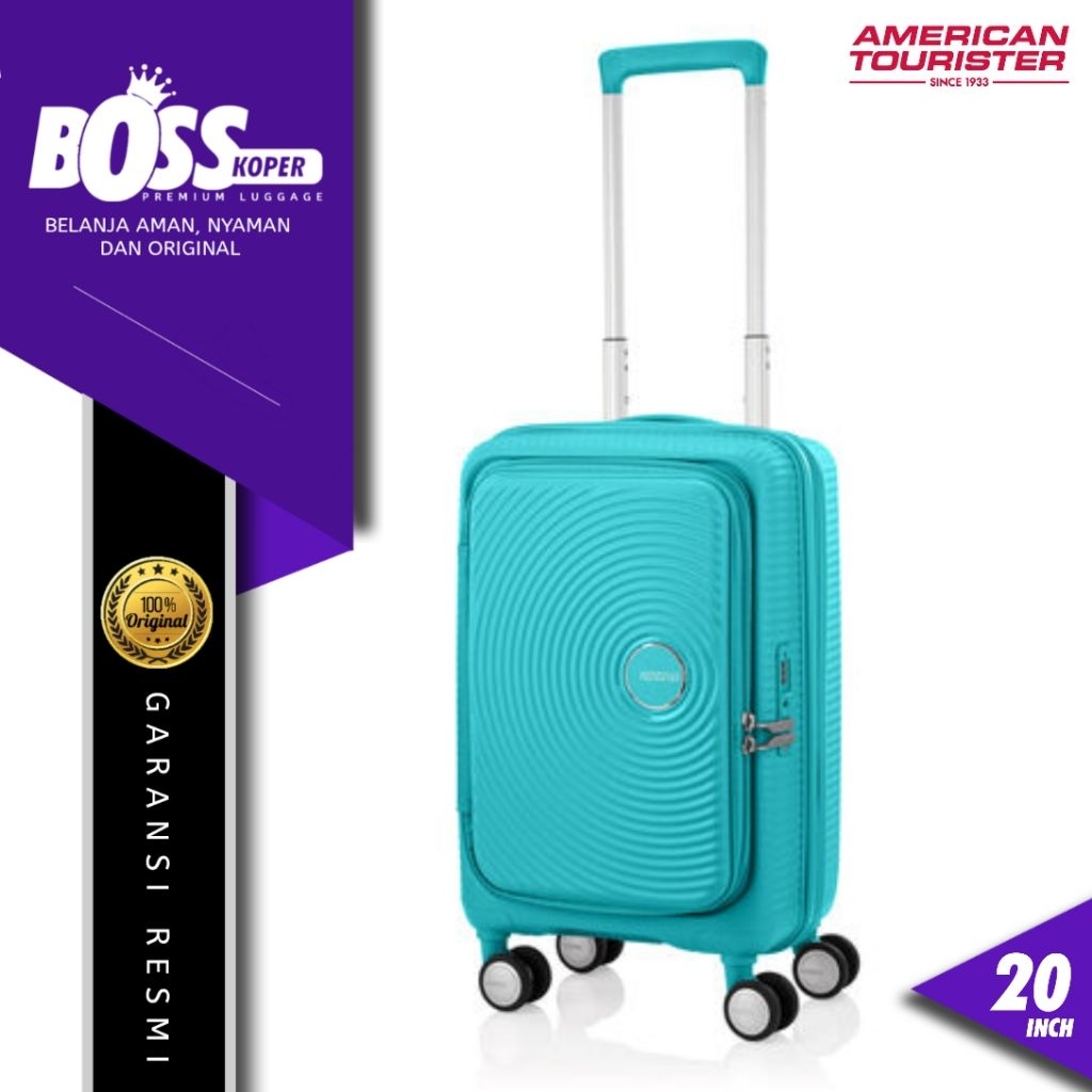 Koper Bukaan Depan 20 Inch Kabin/Cabin AMERICAN TOURISTER Expandable by samsonite Original