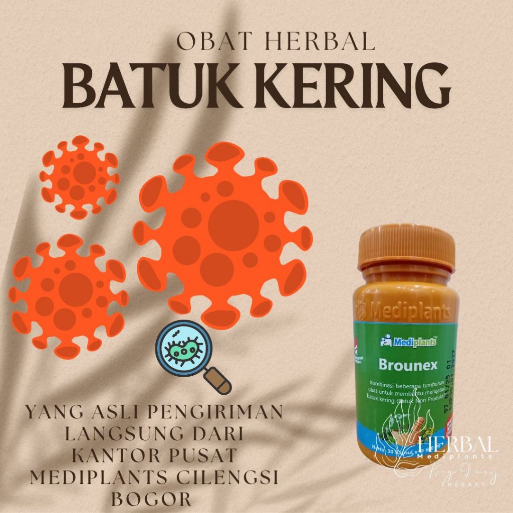 Brounex - Obat Batuk Kering Paling Ampuh - Obat Herbal Batuk Kering - Jamu Batuk Kering - Mediplants