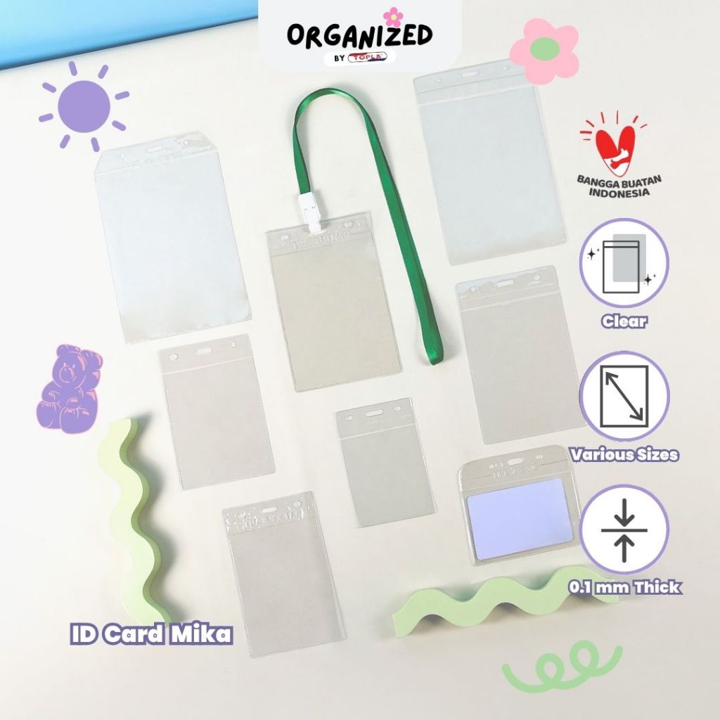 

Id card mika + Tali Segi 1 cm / name tag panitia 1set id card lanyard + mika Topla