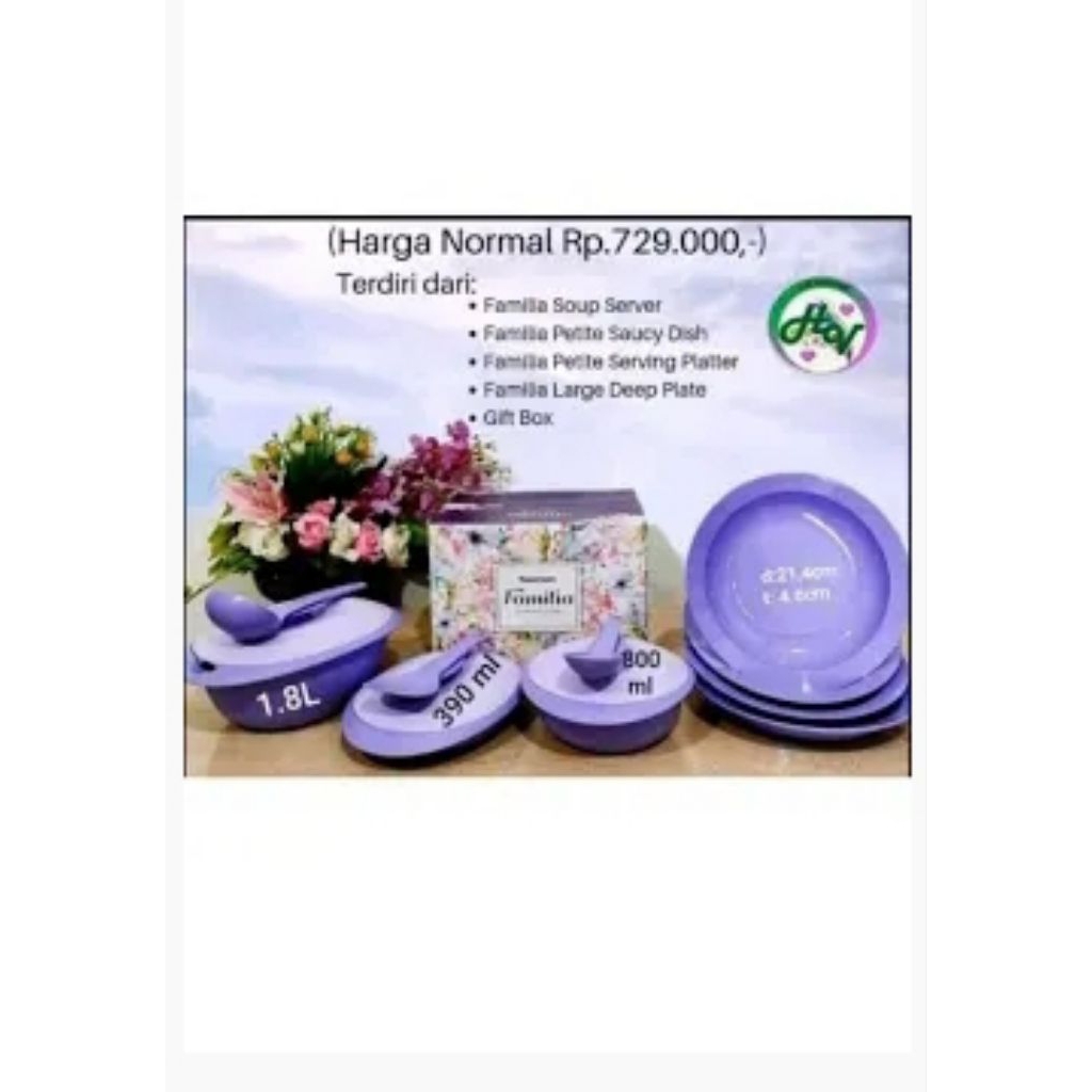 FAMILIA TUPPERWARE SET kardus jelek