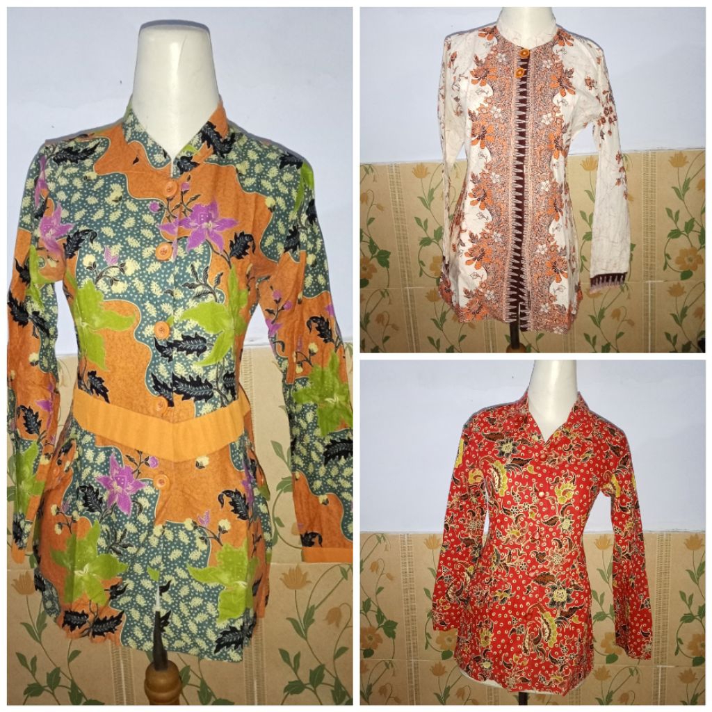 SERAGAM ATASAN BATIK WANITA FORMAL GURU / KANTORAN  PRELOVED
