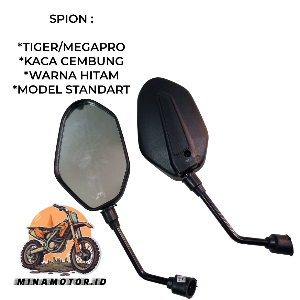TAKA Spion Megapro Tiger Lama Hitam Cembung Sparepart Aksesoris Variasi Sukucadang Motor