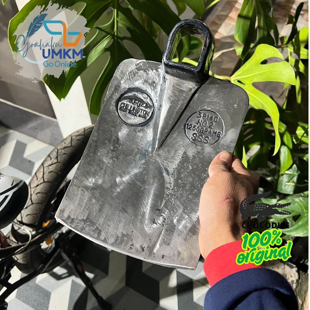 Cangkul Cap Buaya Edisi Spesial - Pacul Sawah Anti Lengket Chilington - Cangkul Import Baja Putih Ta