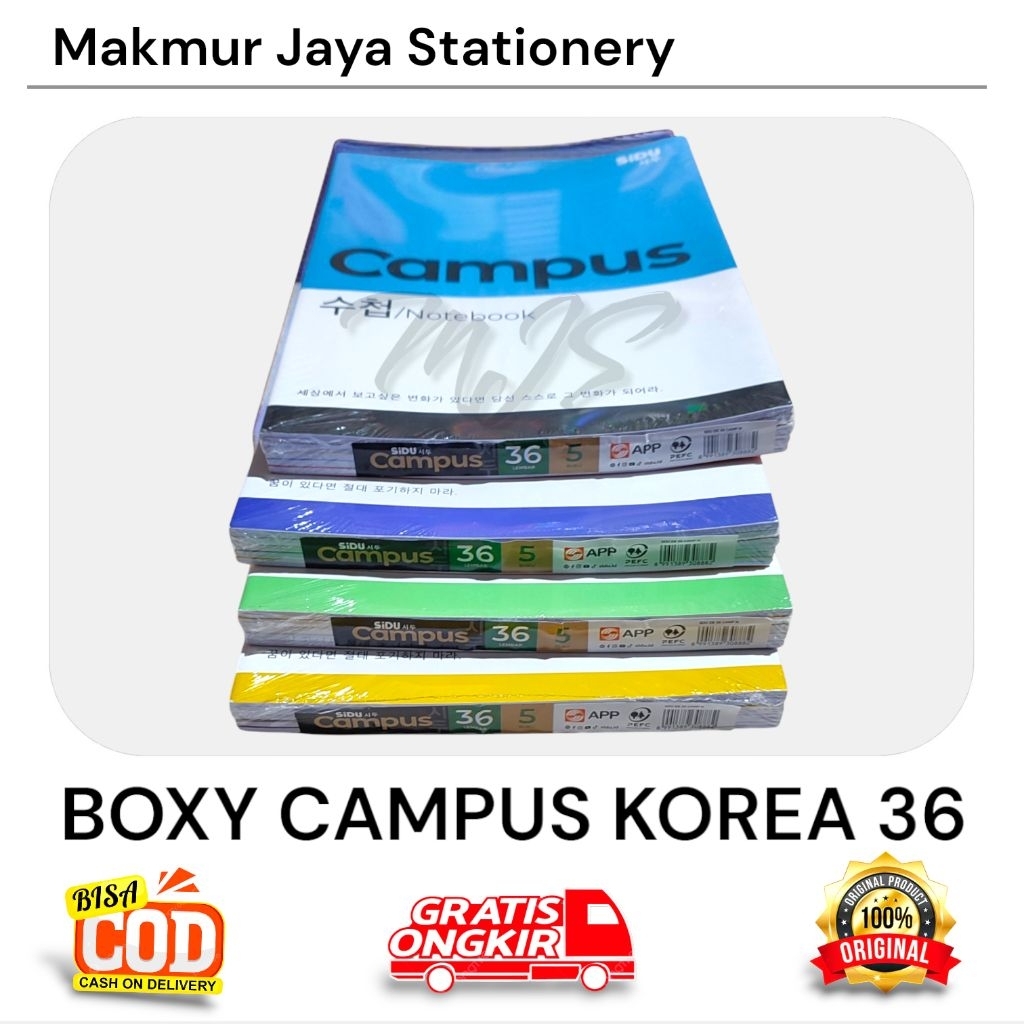 

(1 PACK 5 BUKU) BUKU TULIS BIG BOSS CAMPUS KOREA 36 - 42 - 50 LEMBAR