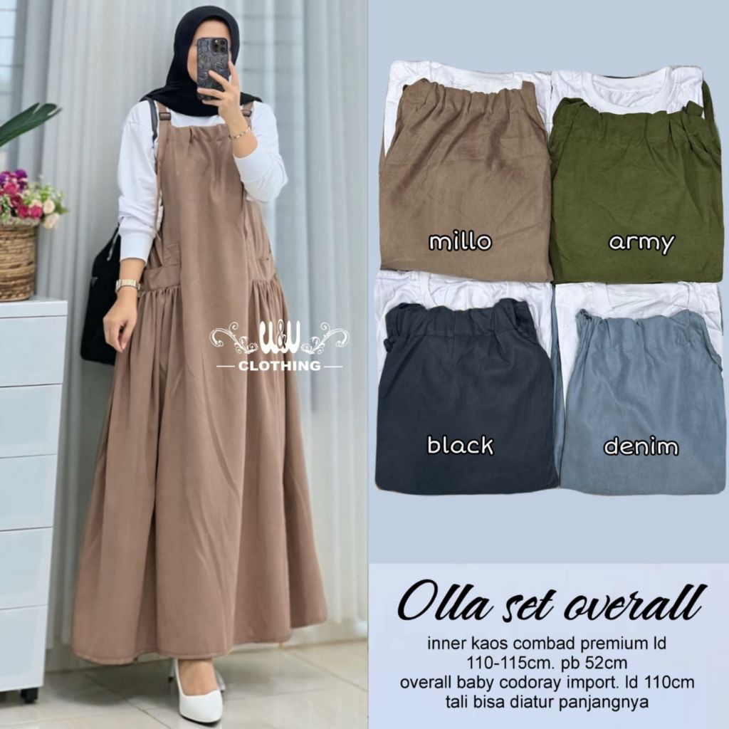OLLA BIORE OVERALL SET INNER ORI BY W&W CLOTHING SPASSY // OVERALL CODORAY POLOS SETELAN FREE MANSET