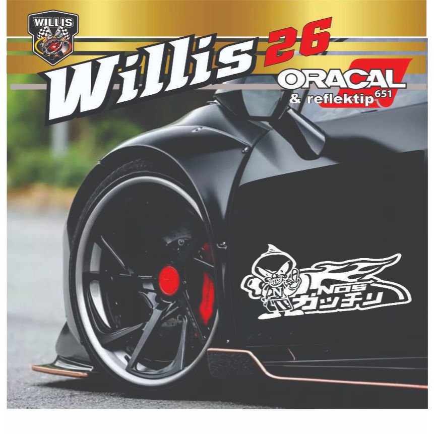 Stiker Cutting NOS KARAKTER KEREN JDM Cutting Sticker mobil motor