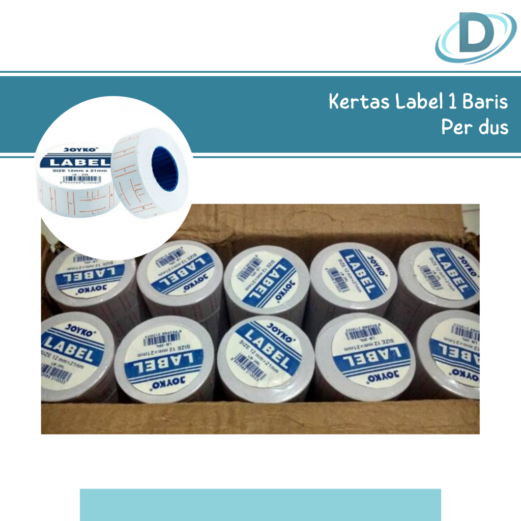 

Kertas Label Roll Joyko 1 Baris (1dus : 10slop) Isi Ulang Stiker Label