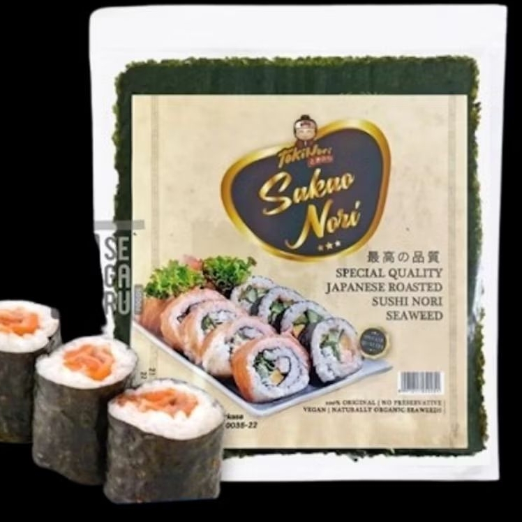 SAKAO SUSHI NORI 5 LEMBAR MERK TOKINORI / SUSHI NORI HALAL / DRIED SEAWEED / NORI KUALITAS GRADE A