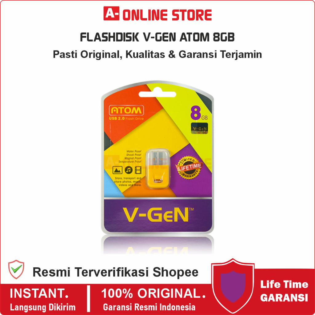 Flashdisk V-Gen Vgen Original 8GB ATOM