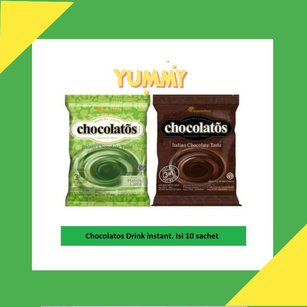 

Chocolatos drink minuman instant | renceng isi 10 sachet - Matcha Latte