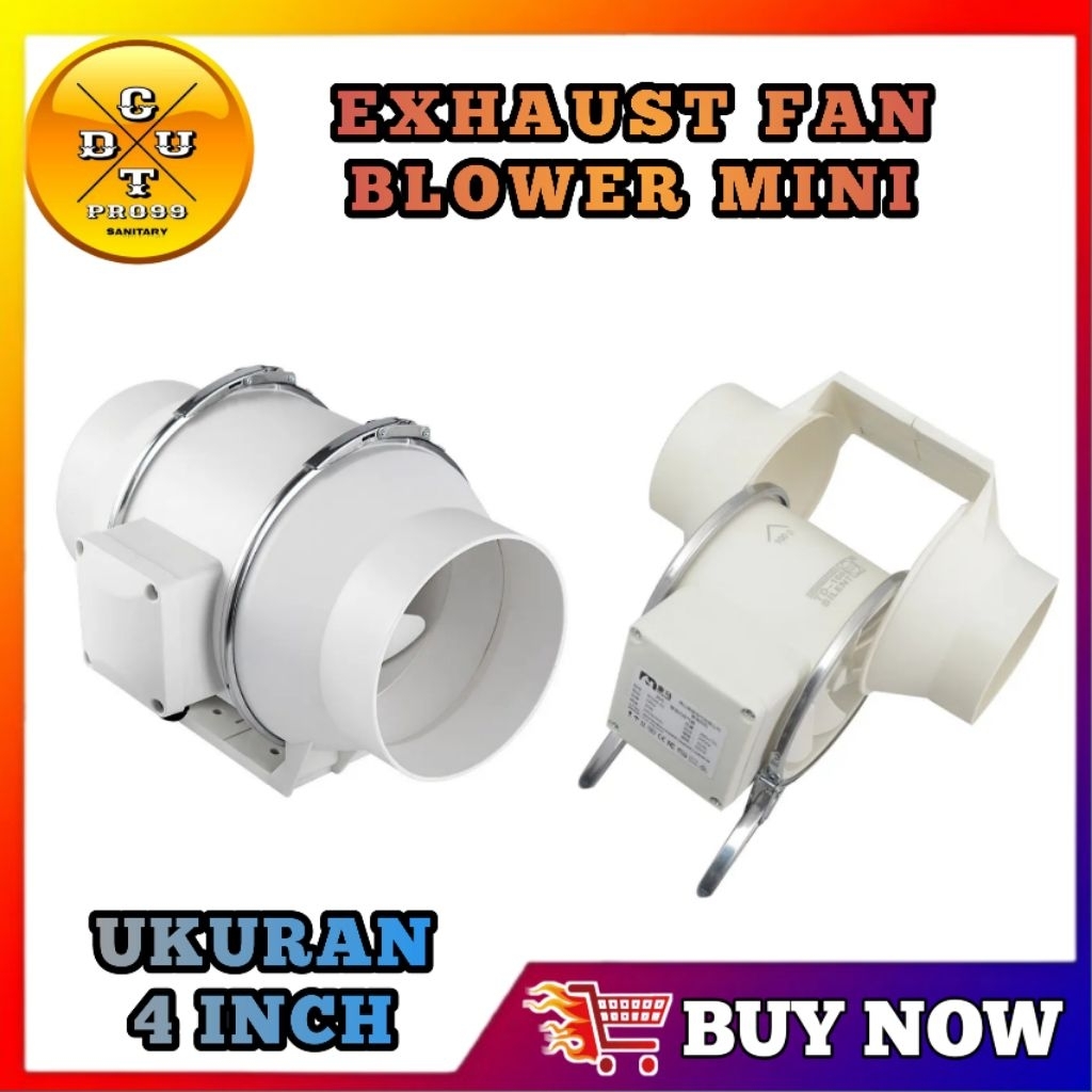 Blower Exhaust Fan Ukuran 4 Inch Kipas Angin Buang Diam Ekstraktor Kipas Angin Mountable Blower Peng