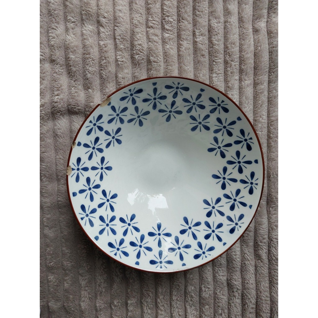 Mangkuk Ramen Keramik Motif Bunga