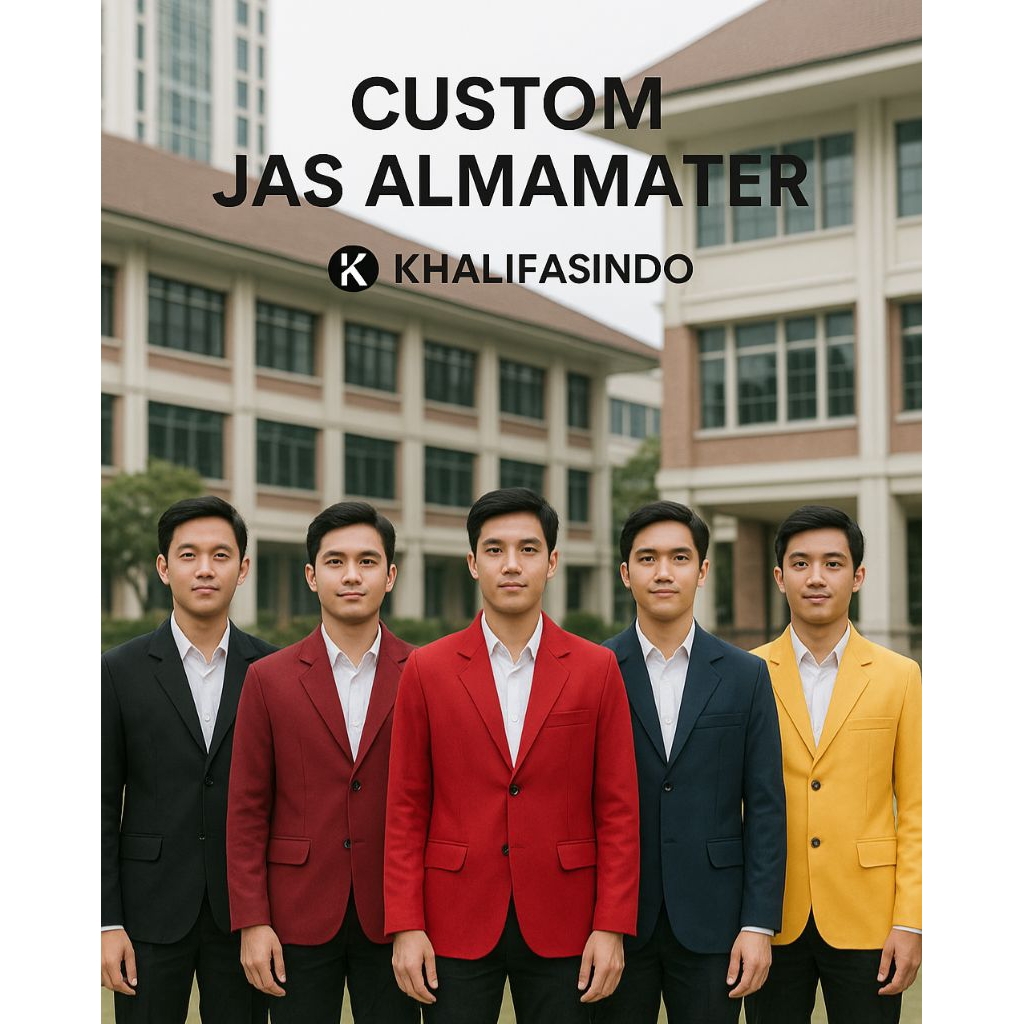 GRATIS LOGO & NAMA custom jas almamater SD SMP SMA SANTRI UNIVERSITAS bahan AMERICAN DRILL
