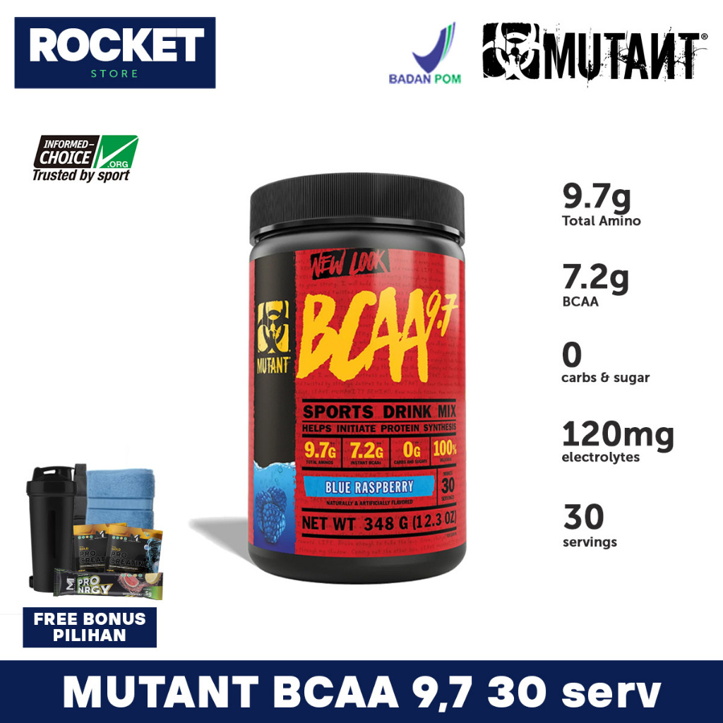 MUTANT BCAA 9.7 Powder 30 serving - Suplemen Asam Amino dengan Elektrolit
