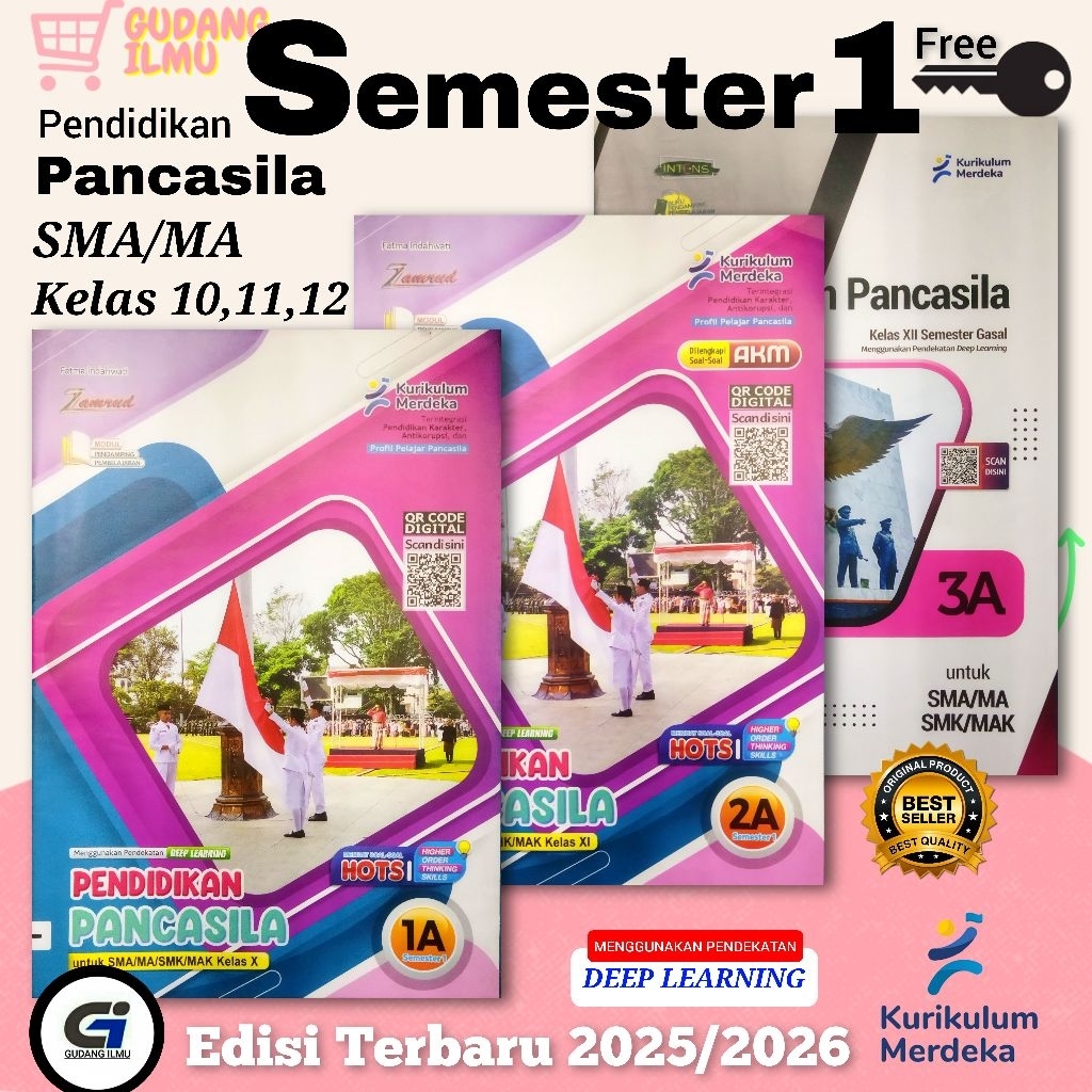 LKS Pendidikan pancasila / PP /PKN SMA/MA/SMK/MAK Kelas 10 11 12 Semester 1 Kurikulum Merdeka 2025/2
