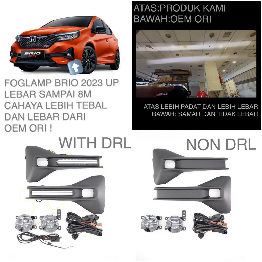 PAKET FOGLAMP DAN LED DRL COVER BRIO 2023 UP SUPER LEBAR DAN LEBIH TERANG DARI ORIGINAL
