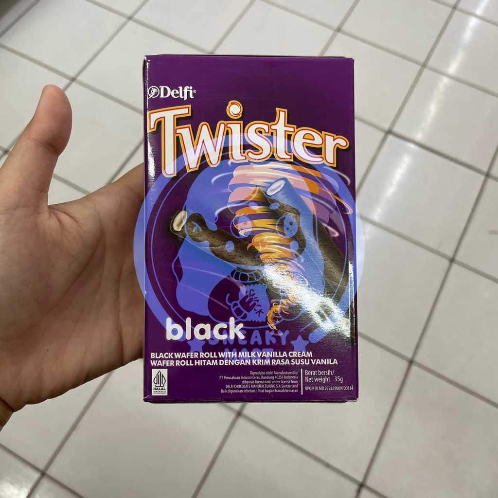 

Delfi Twister kemasan mini box 35 gr black choco