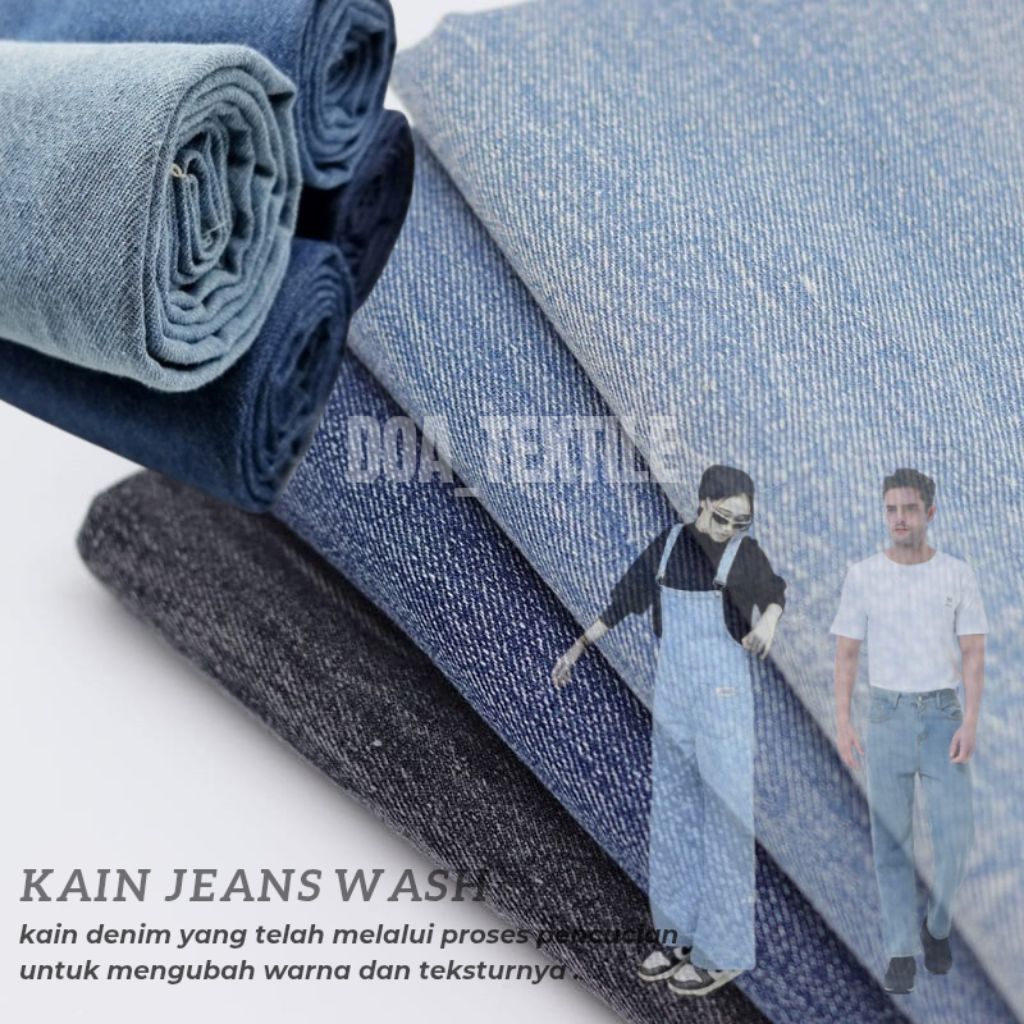 Kain Jeans wash - Kain jeans washing - Kain Denim - Harga/1Celana - Ukuran 1,25cm