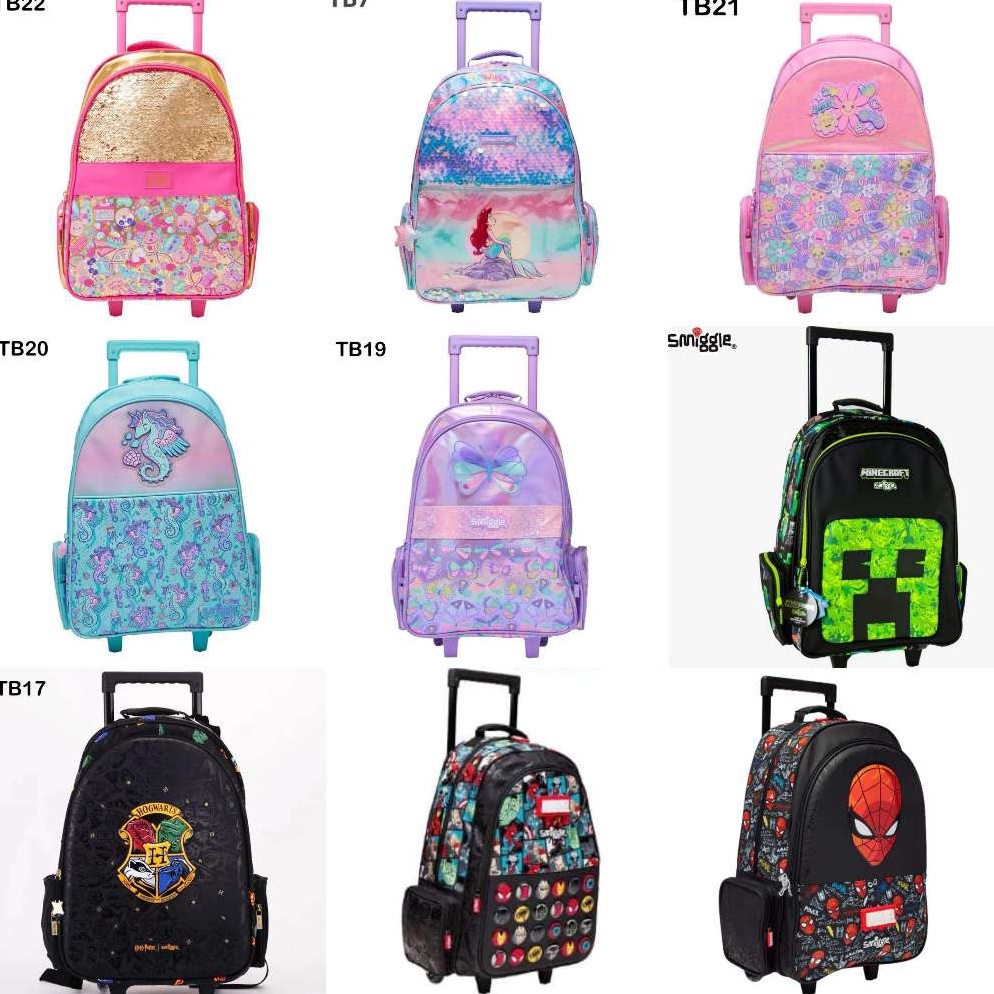 KODE S8G TAS TROLI SENIOR SD SMIGGLE DENGAN RODA LAMPU