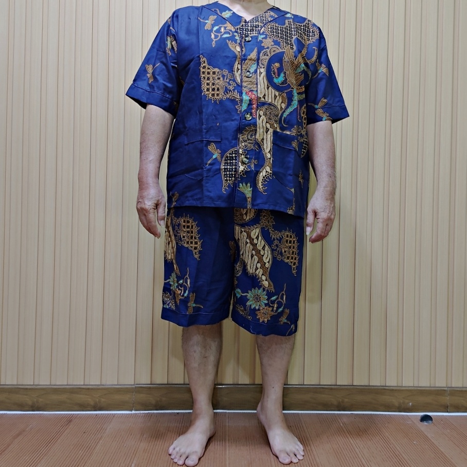 KODE L65R Arbecio  Set Piyama Batik Pria Dewasa Ukuran Jumbo