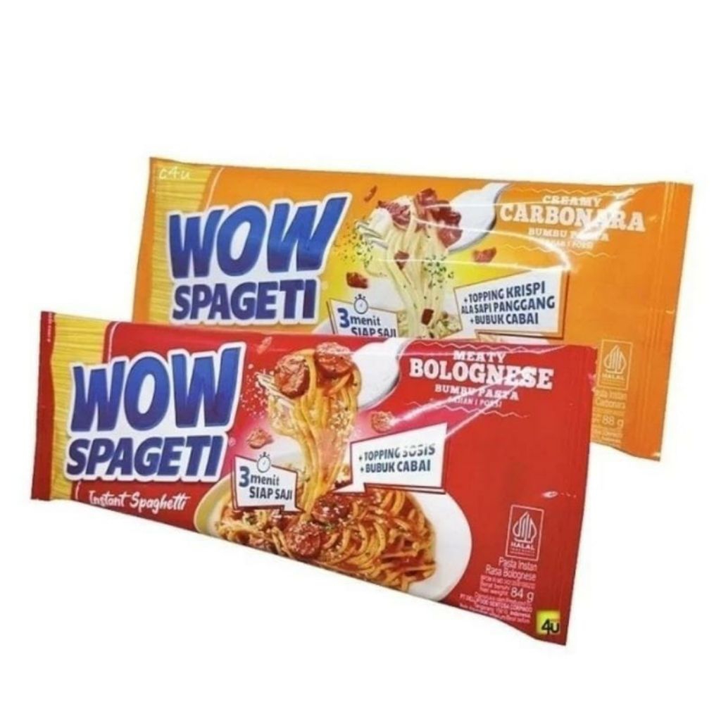

WOW SPAGETI BOLOGNESE vs carbonara 5 PCS / 1renceng 75 GR