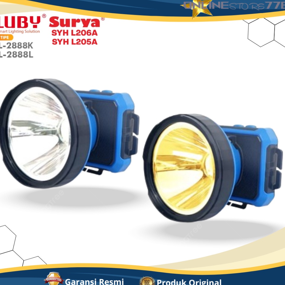 SENTER KEPALA SURYA 25A  26A  LUBY L2888  HEADLAMP LUBY L2888  L2888  L2888  RECHARGEABLE