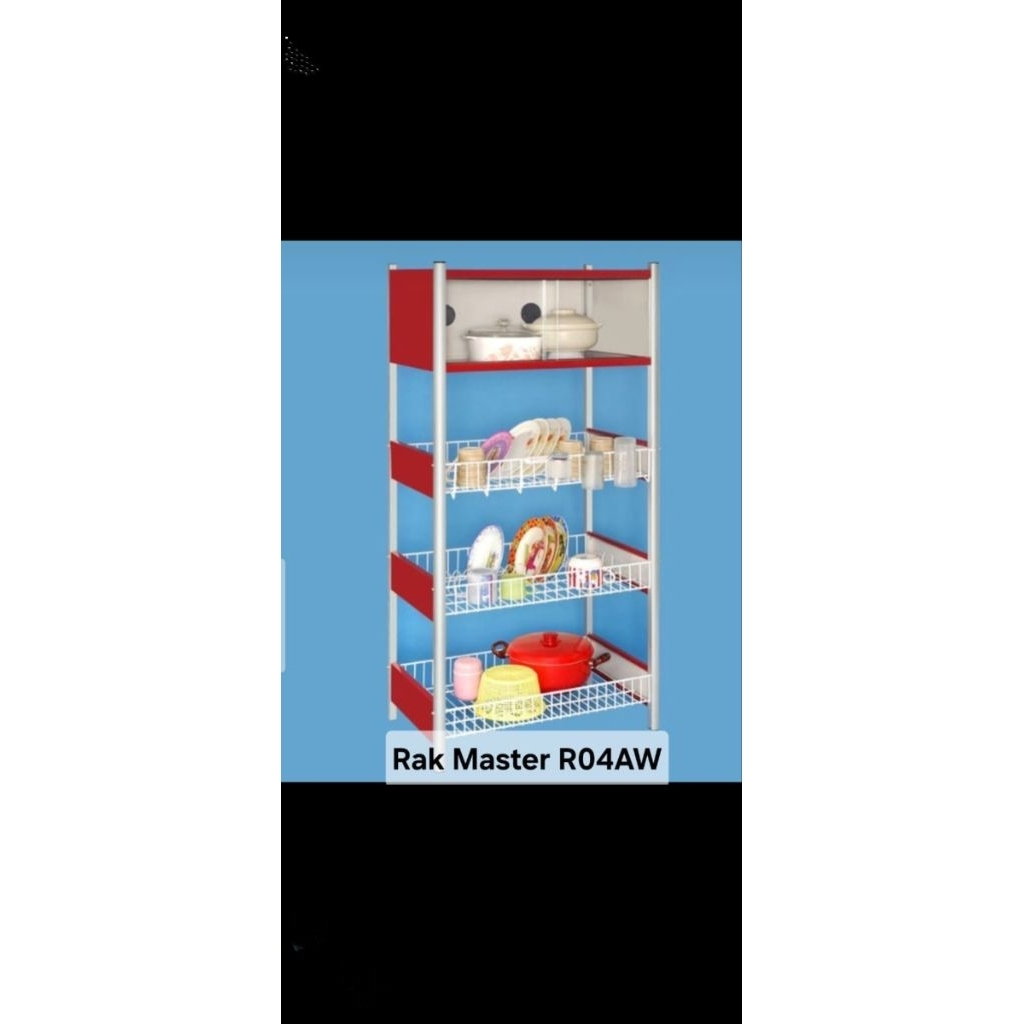 Rak Serbaguna Rak Dapur Rak makanan Rak Piring Master Jumbo 4 Susun PROMO