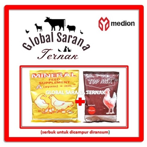 Satu Paket Mineral Feed Supplement + Top Mix Campuran Pakan Ayam