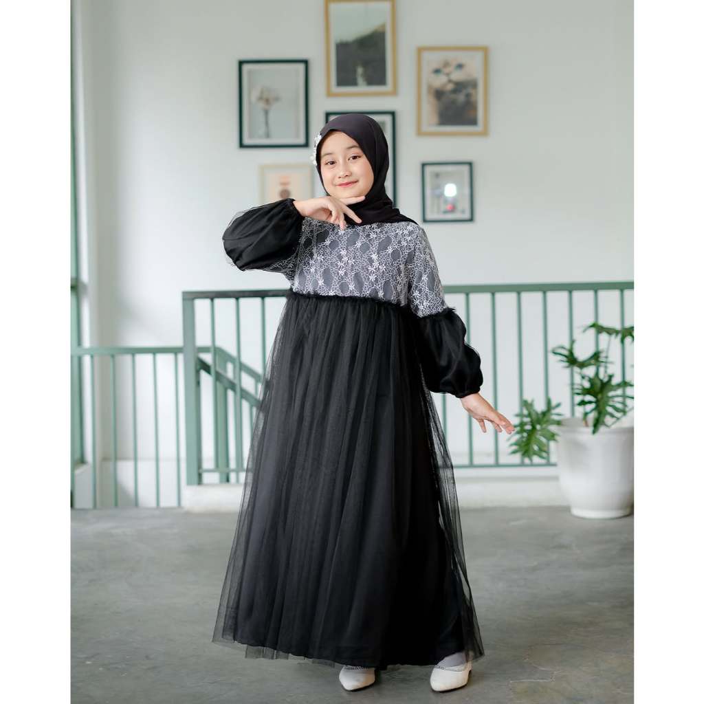 Dress Gamis Anak Perempuan 2025 Gasmis Muslem Model Terbaru Set Baju Games Anakanak Pakaian Muslim B