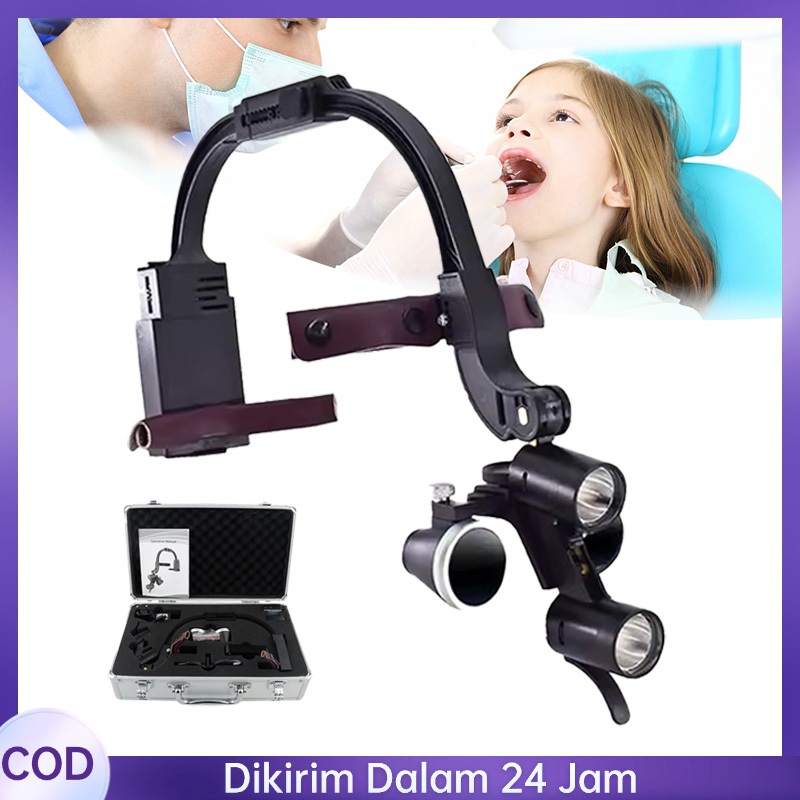 3.5x Shadowless Headgear Dental Loupe Headband Package Headlamp Shadowless Headlamp Kaca Pembesar Do