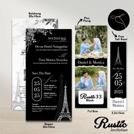 KARTU UNDANGAN AESTHETIC - UNDANGAN PERNIKAHAN RUSTIC TALI SIMPLE MURAH - RUSTIC INVITATION