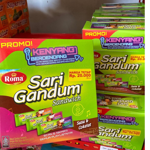 

ROMA SARIGANDUM BOX 324GR ,1 BOX ISI 12 PCS