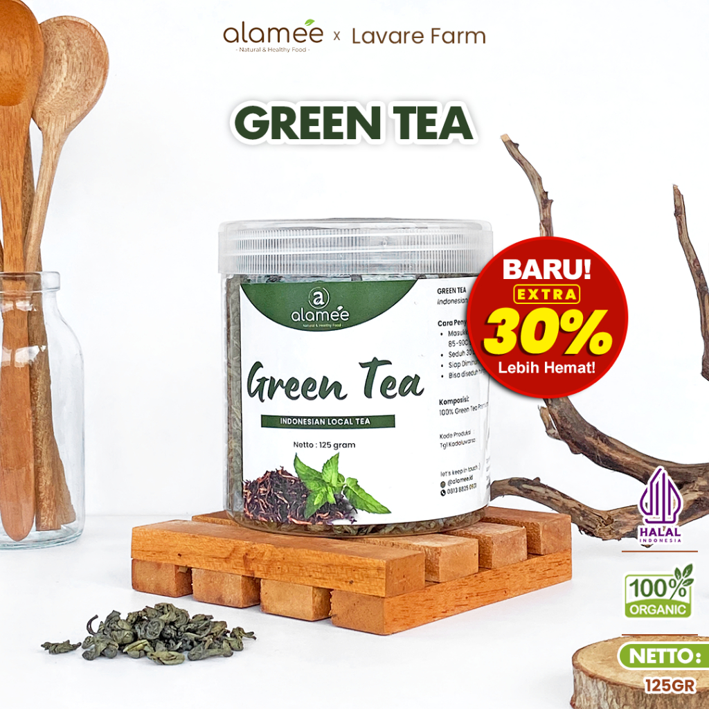 

ALAMEE Green Tea Teh Hijau Greentea Organic Kering Organik Minuman Herbal 125gr BUMA