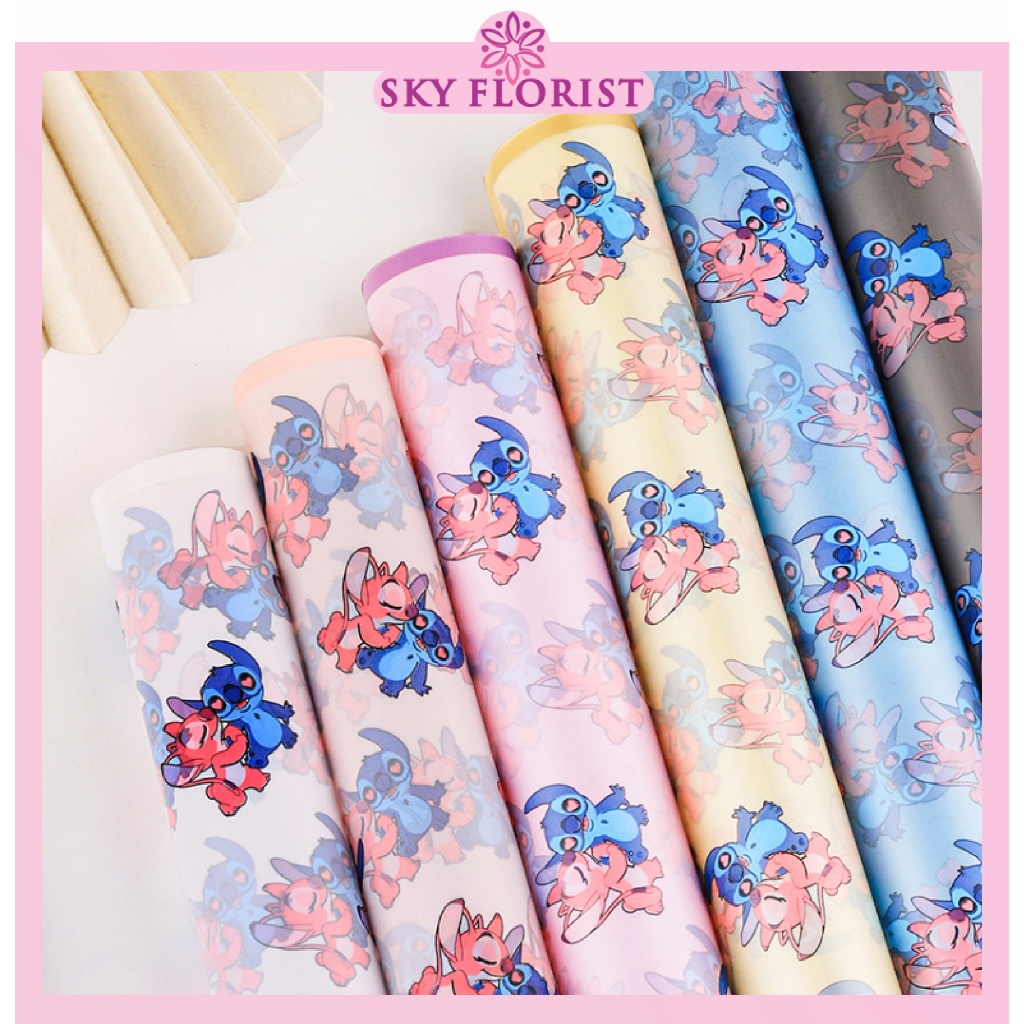 

20 Lembar Kertas Buket Motif Kartun Flower Wrapping Cellophane Kertas Kado KB80