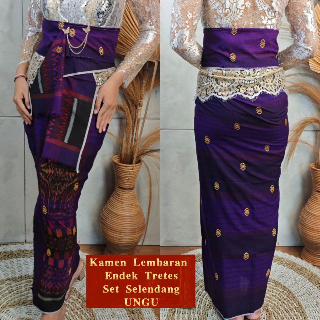 Kamen Lembaran Endek Tretes Set Selendang Bali Bawahan Untuk Berkebaya modern
