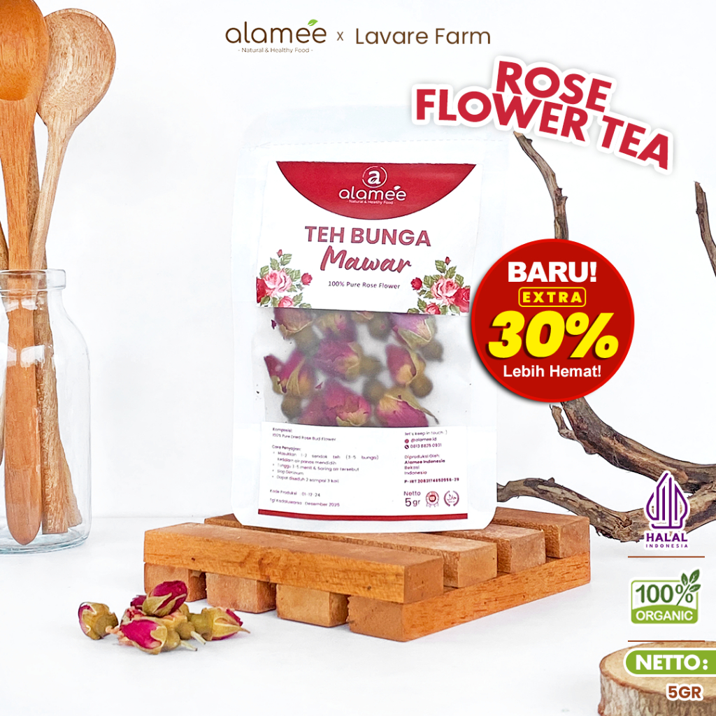 

Teh Bunga Mawar Rose Flower Kemasan Toples Flower Tea Organik Kering Dried Alami 5gr BUMA