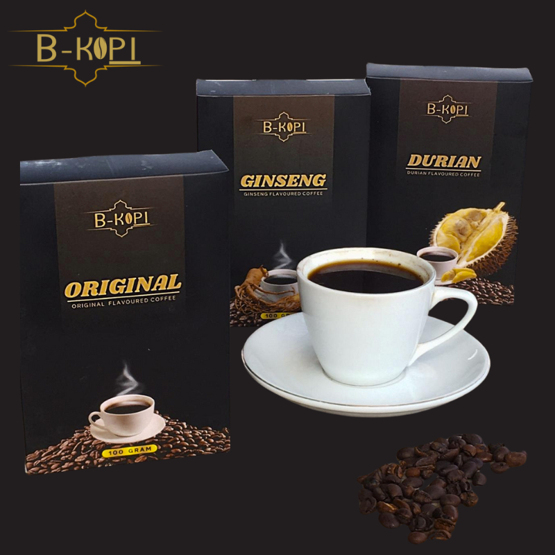 

Beli 2 Gratis 1 B-KOPI Durian Ginseng Original Kopi 100 Gram bisa mix varian rasa