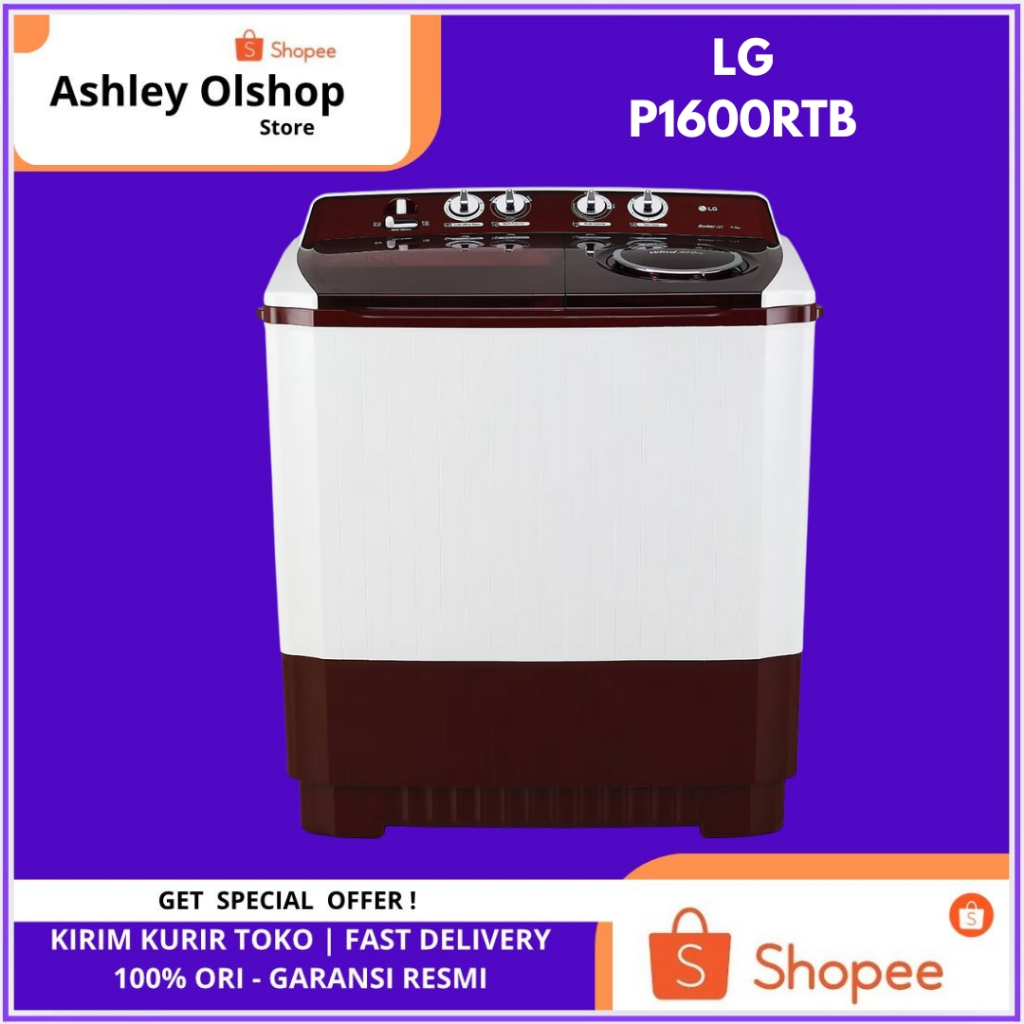 LG MESIN CUCI 2 TABUNG 16 KG // LG P1600RTB // MESIN CUCI LG P1600