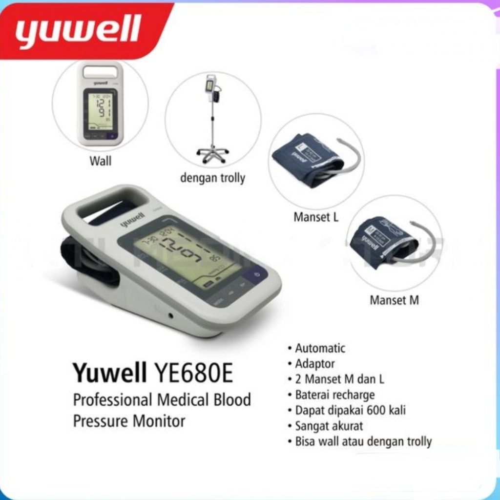 YUWELL Tensimeter Digital Standing Yuwell YE 680 E with Trolley