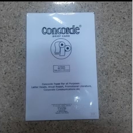 

Kertas Concorde F4 160gr (10 Lembar) / Kertas Sertifikat Concord F4